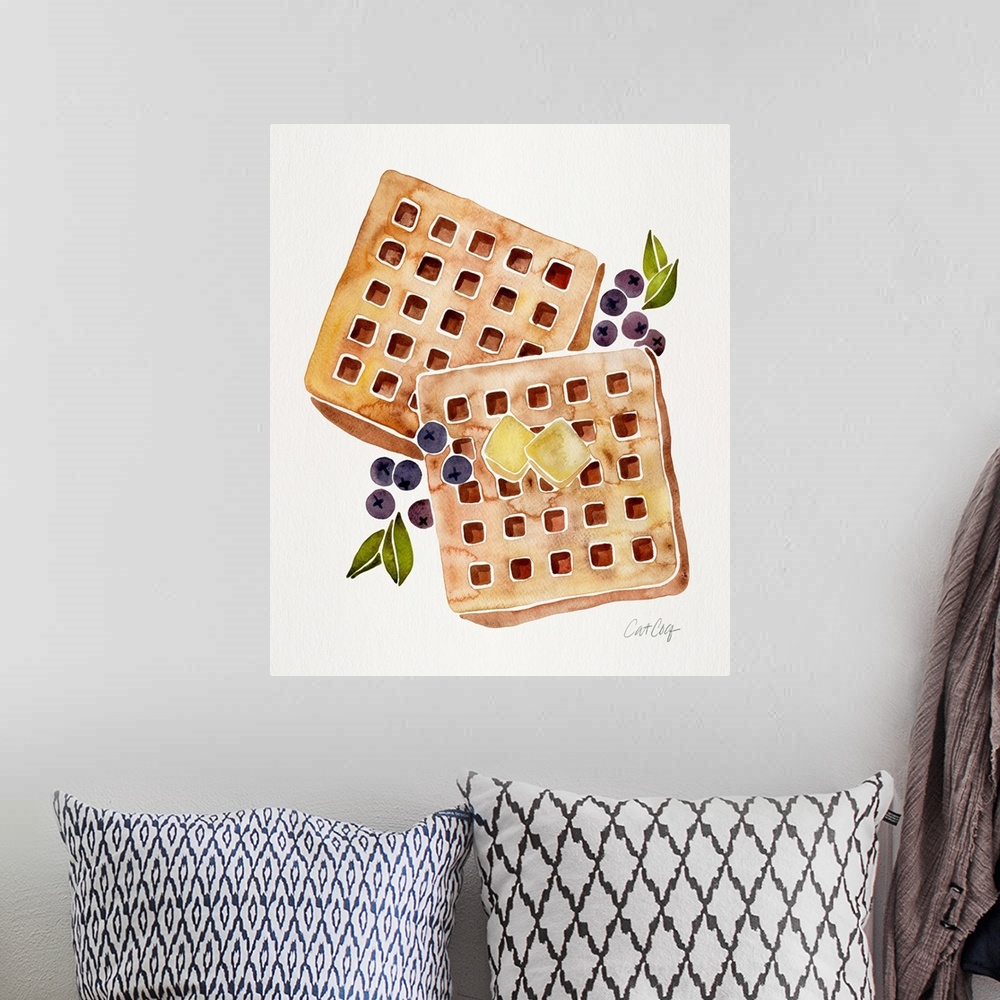 A bohemian room featuring Blueberry Breakfast Waffles