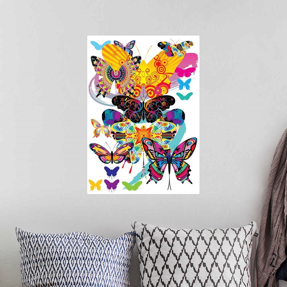 A bohemian room featuring Pop Art Butterfly IV