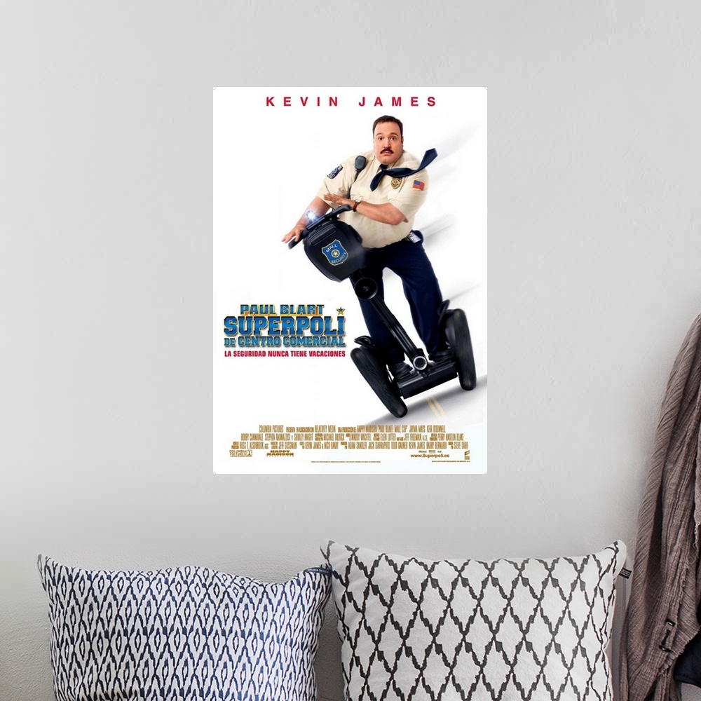 A bohemian room featuring Paul Blart: Mall Cop - Movie Poster - Spanish