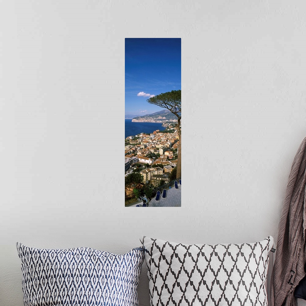 A bohemian room featuring High angle view of a town at a coast, Positano, Amalfi Coast, Campania, Italy