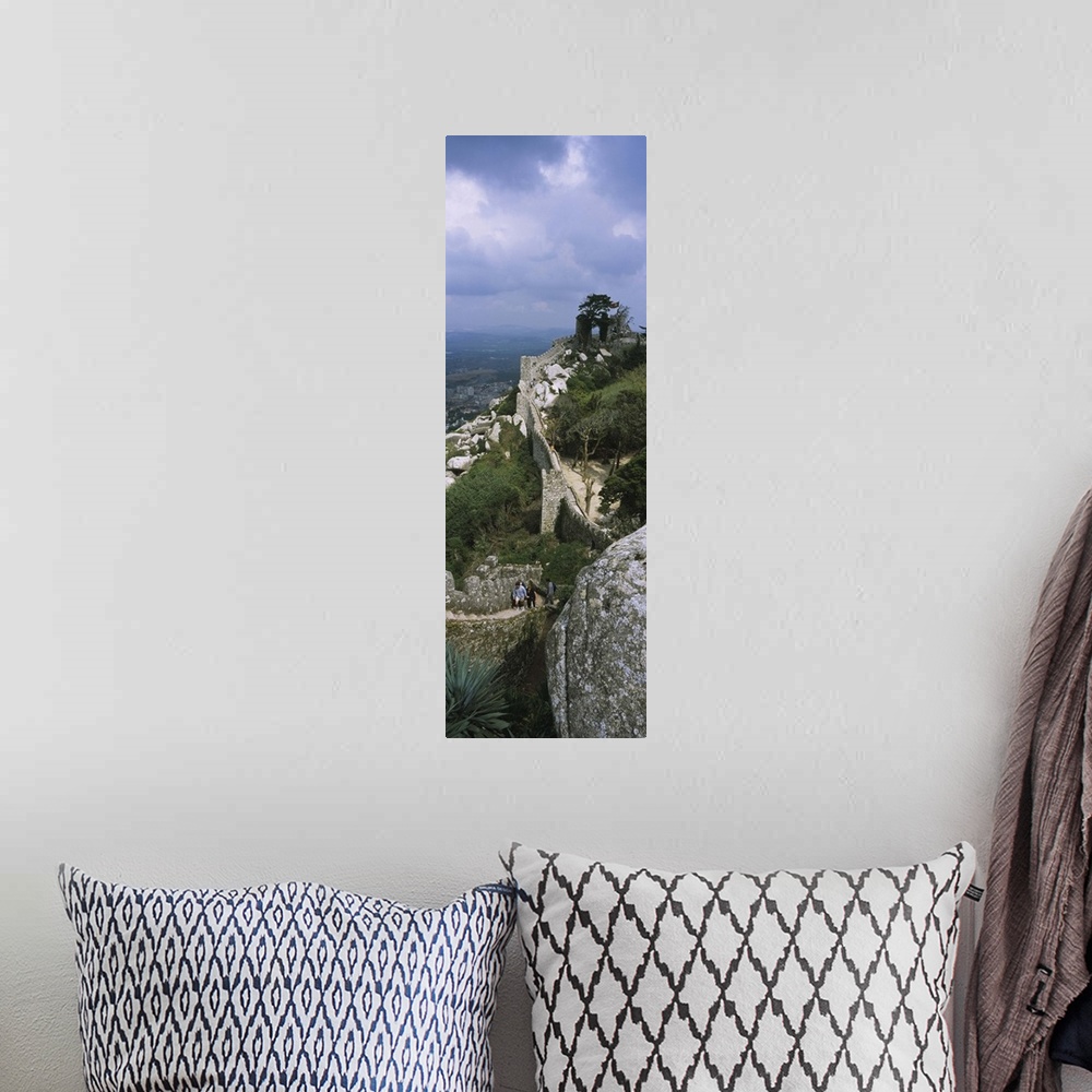 A bohemian room featuring High angle view of the old ruins of a castle, Castelo Dos Mouros, Sintra, Estremadura, Portugal