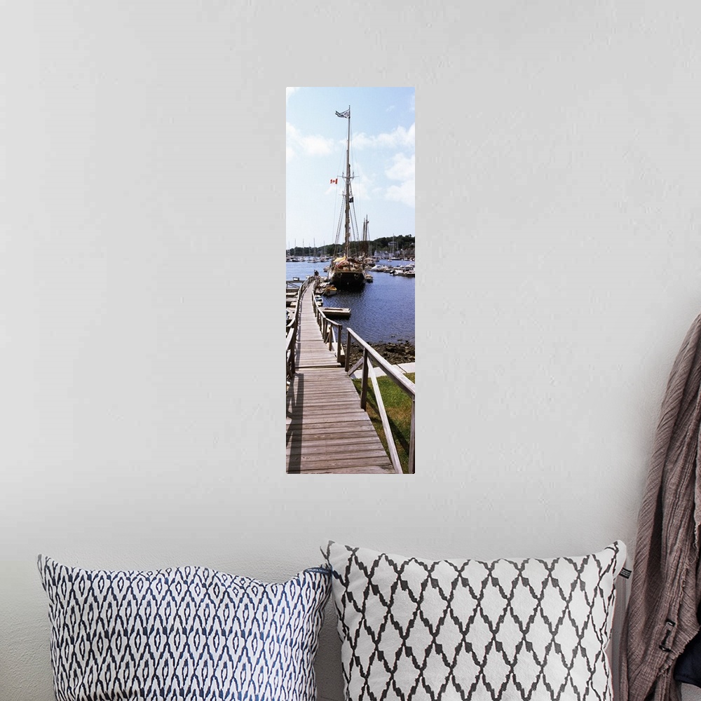 A bohemian room featuring Sailboats at a harbor, Camden, Knox County, Maine,