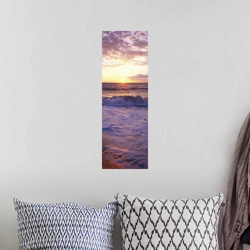 A bohemian room featuring Sunrise over the sea
