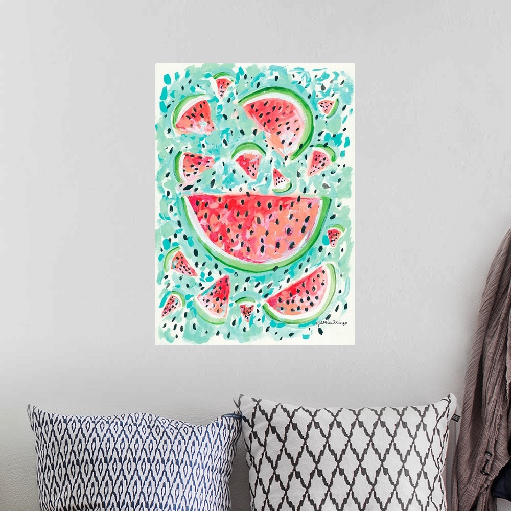 A bohemian room featuring Watermelon Weather