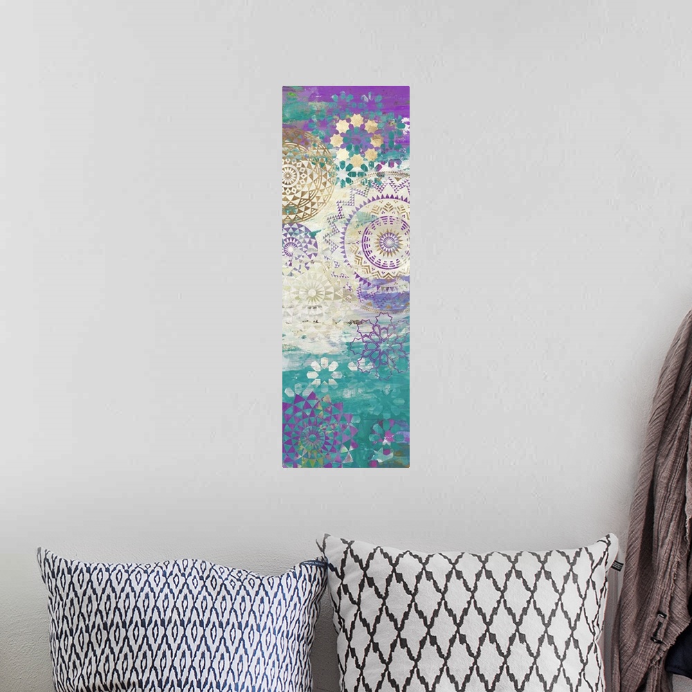 A bohemian room featuring Purple Mosaic II