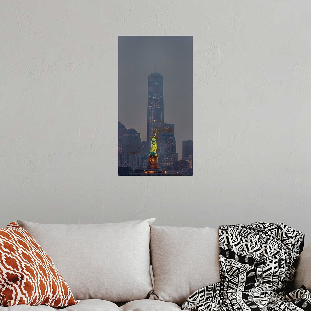 A bohemian room featuring Freedom Tower And Statue Of Liberty
