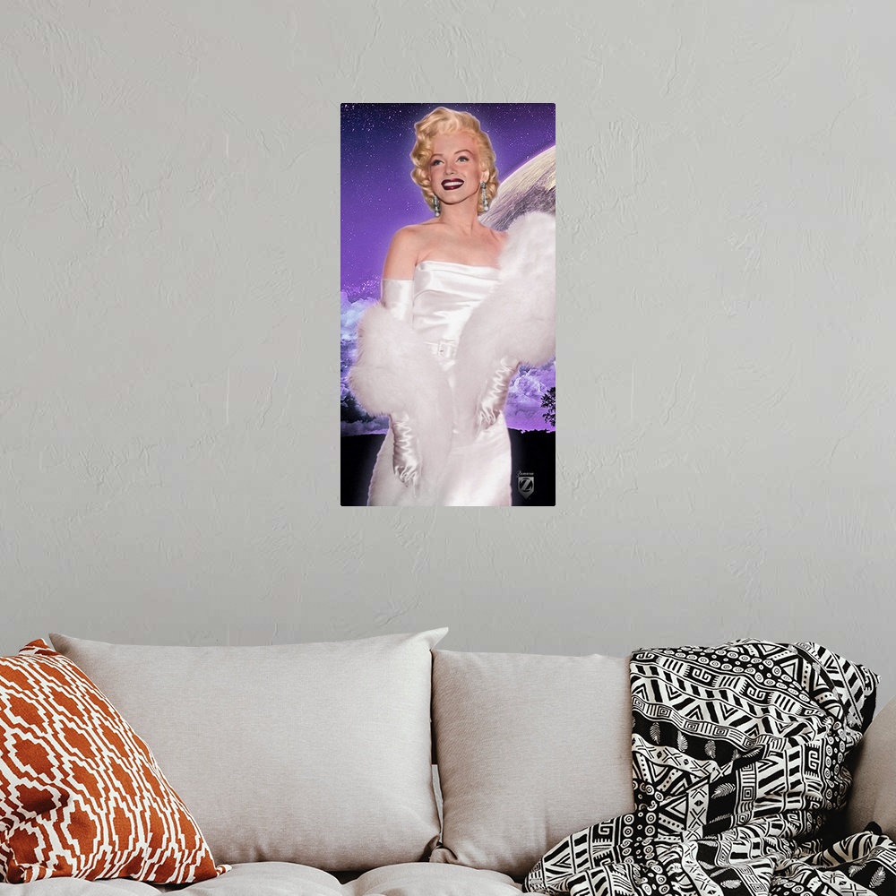 A bohemian room featuring Marilyn Monroe Snowy White Dress