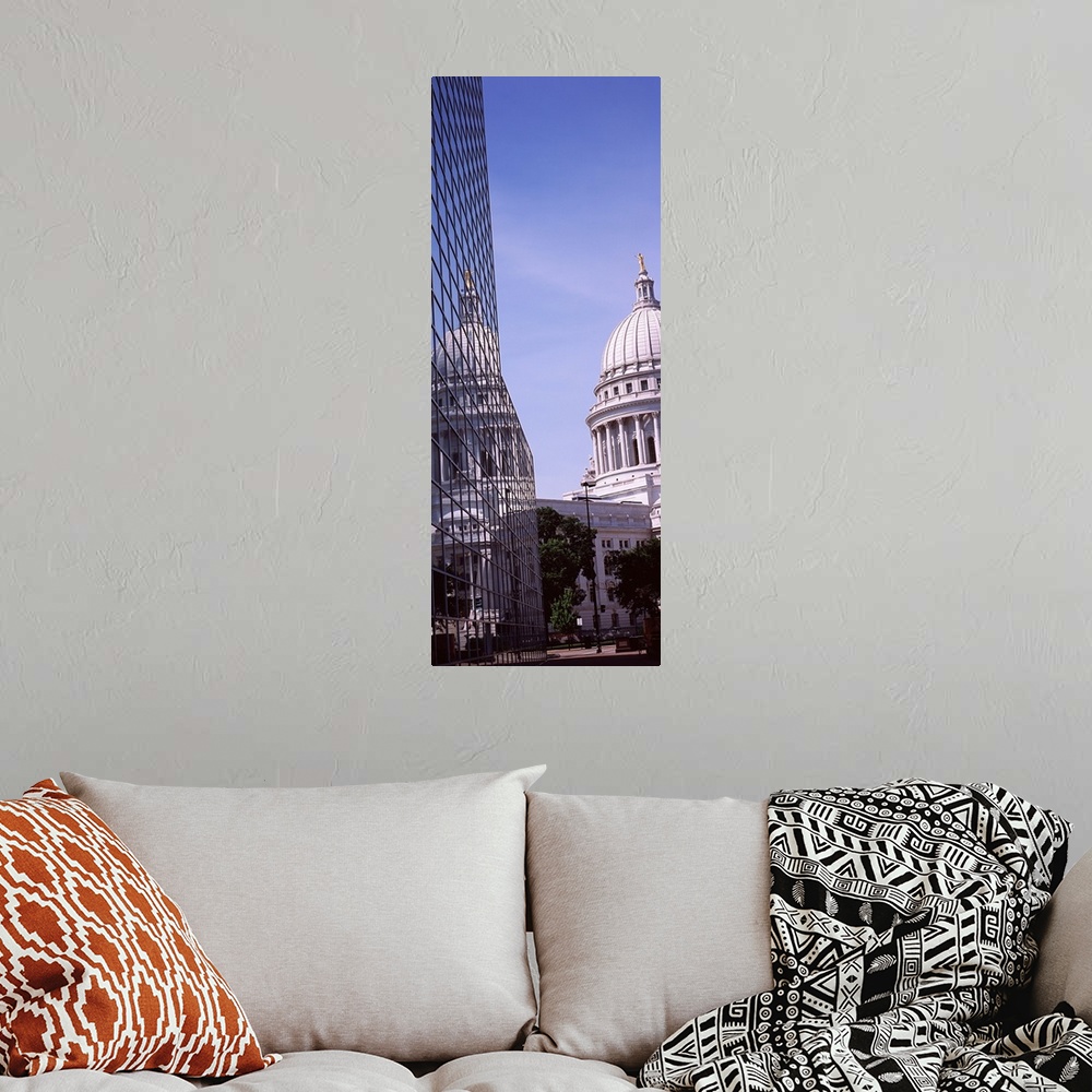 A bohemian room featuring Low angle view of a government building, Wisconsin State Capitol, Madison, Wisconsin,