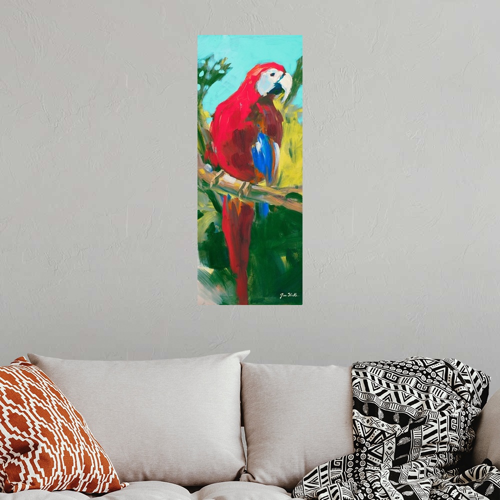 A bohemian room featuring Tropic Parrots II