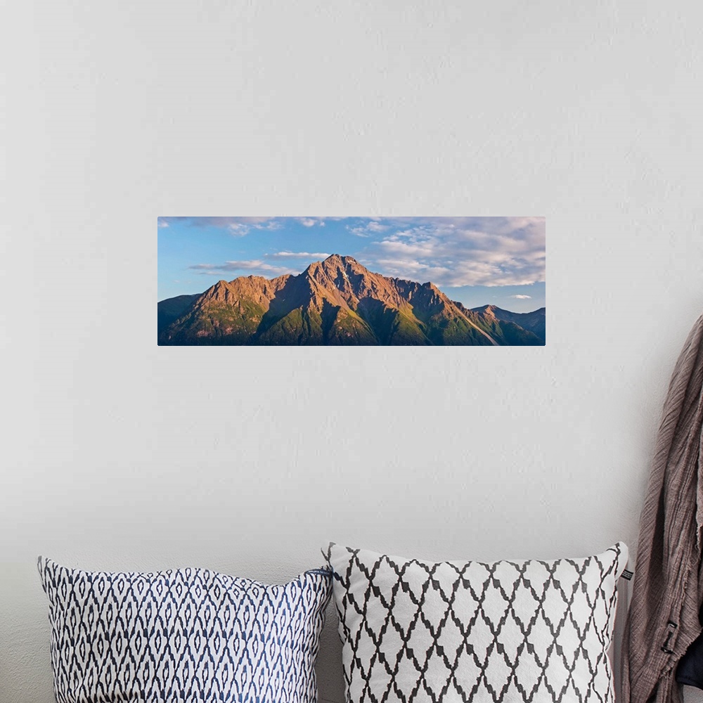 A bohemian room featuring View of Pioneer Peak from the top of the Butte at sunset, South-central Alaska; Palmer, Alaska, U...
