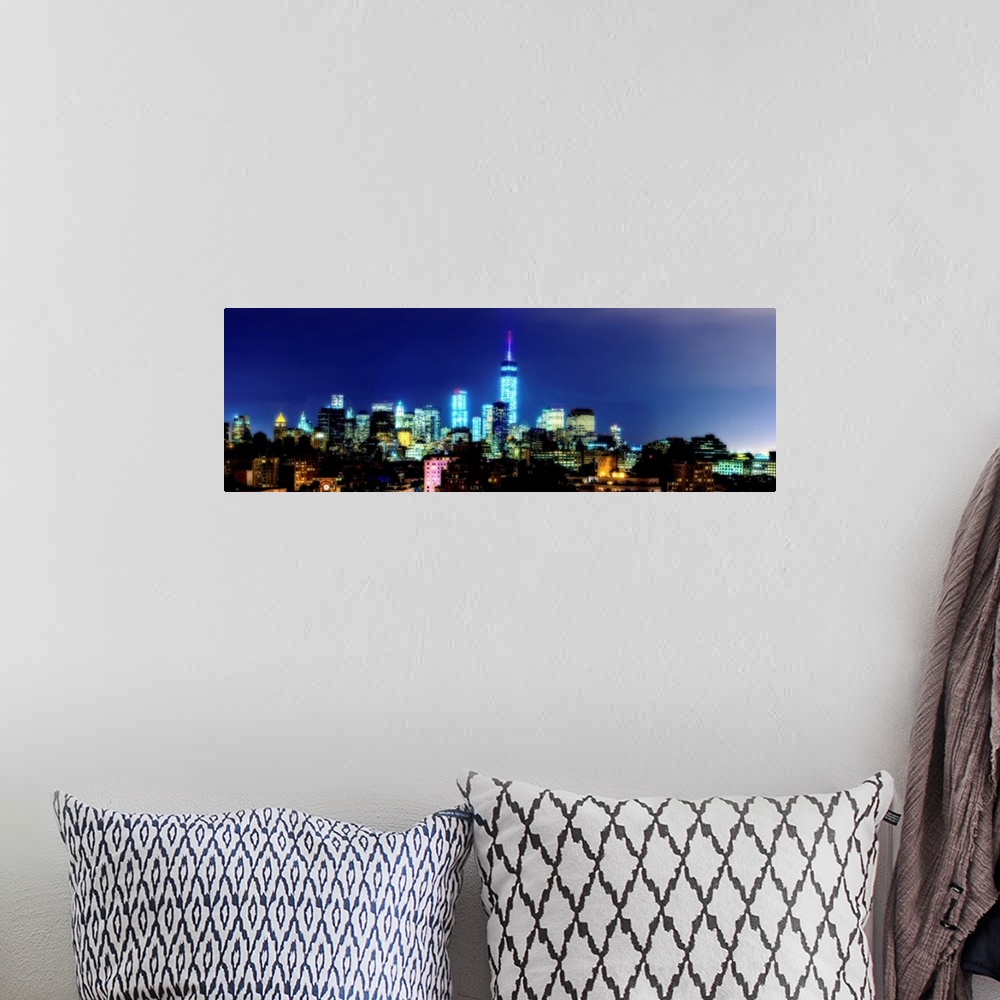 A bohemian room featuring Lower Manhattan Panoramic View