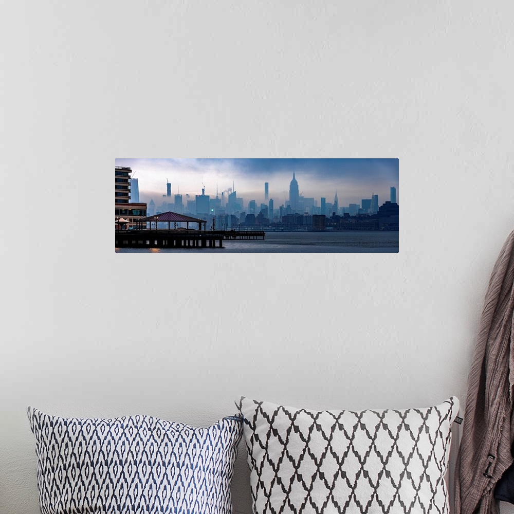 A bohemian room featuring Manhattan Panoramic View Under Fog