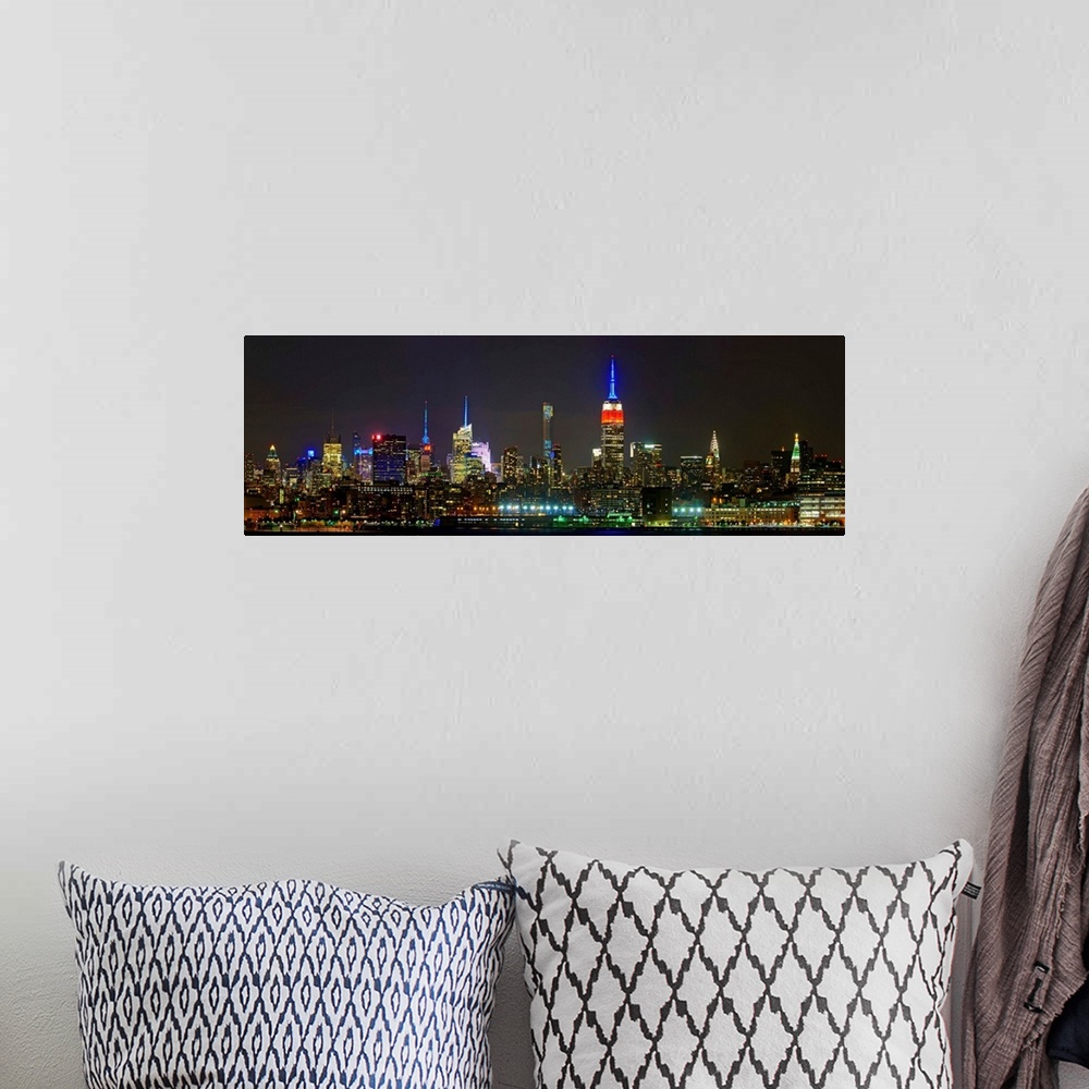 A bohemian room featuring Manhattan Skyline View From Jerey City At Night