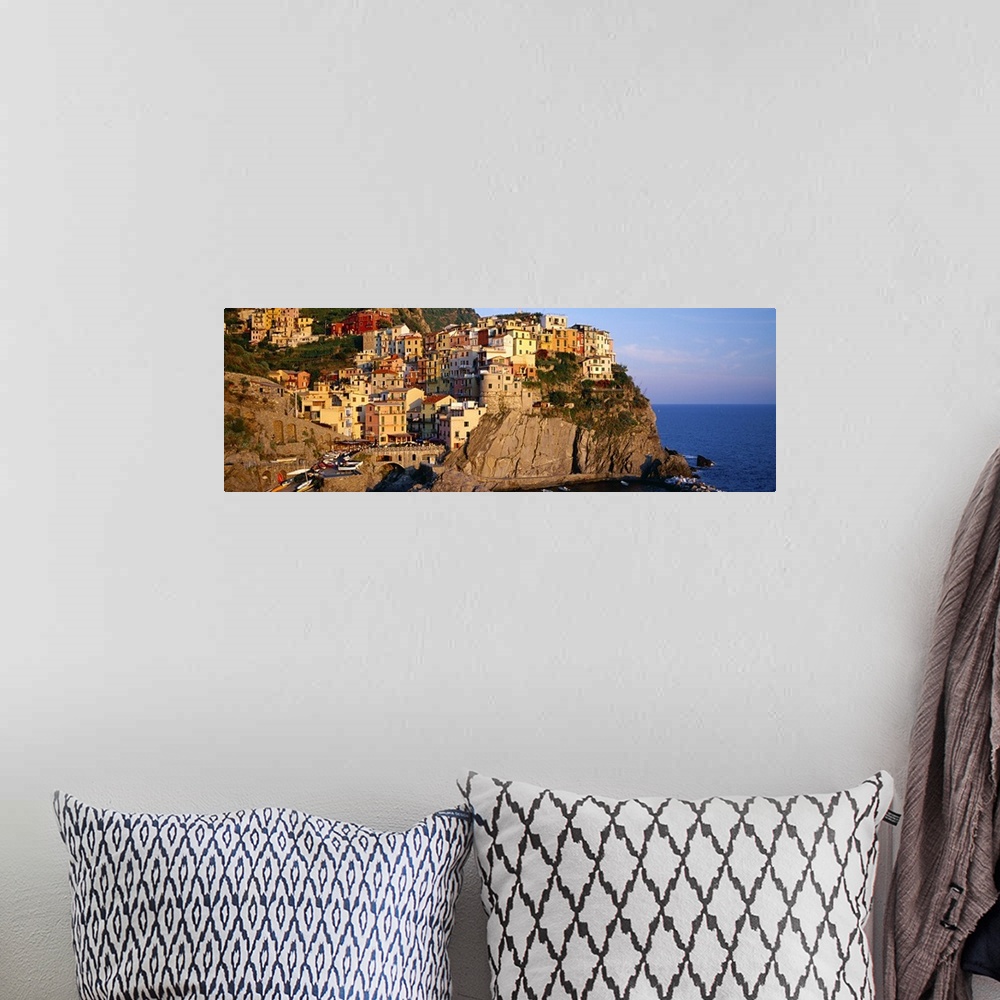 A bohemian room featuring Italy, Liguria, Manarola, view towards the village