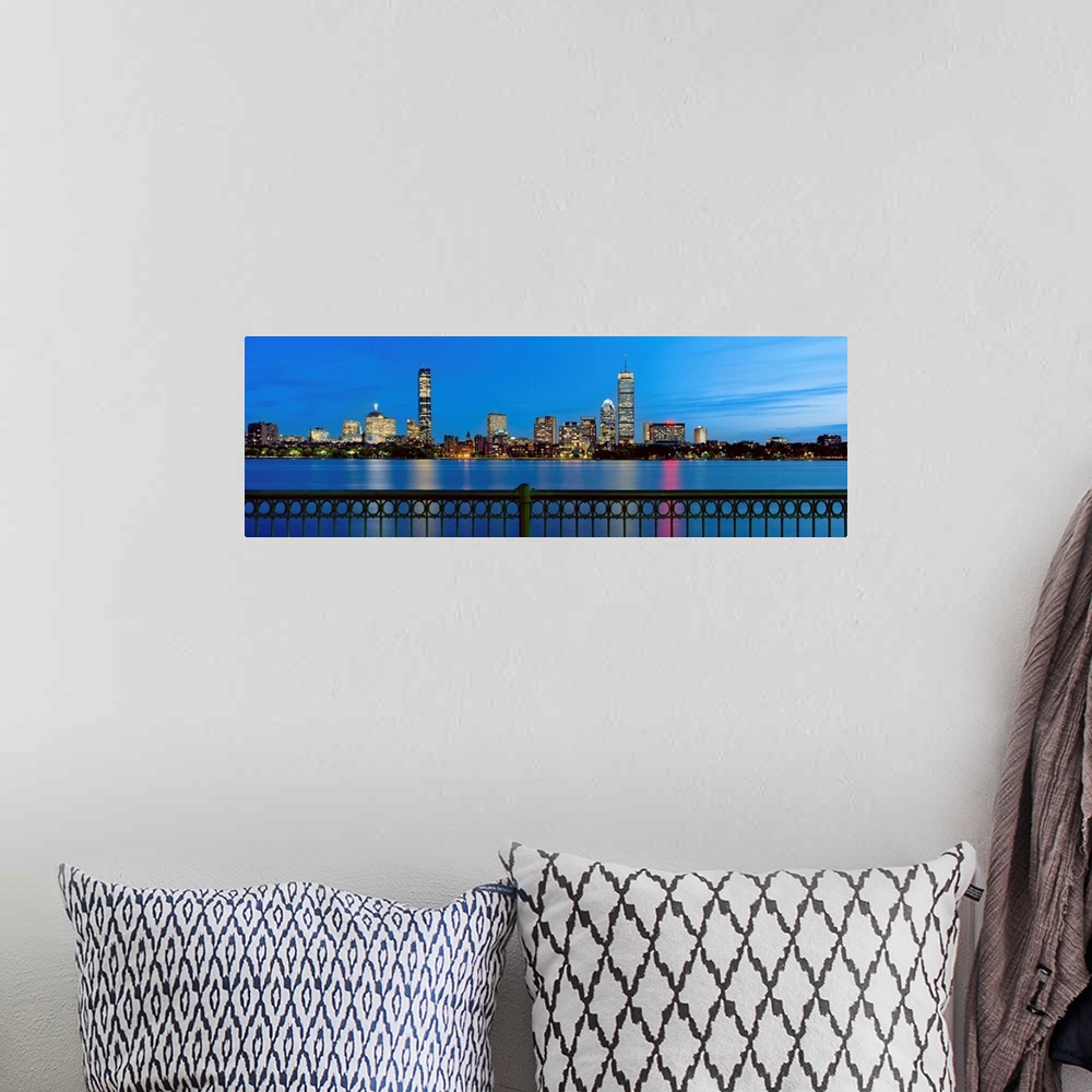 A bohemian room featuring Massachusetts, Boston, Skyline of the Back Bay at night