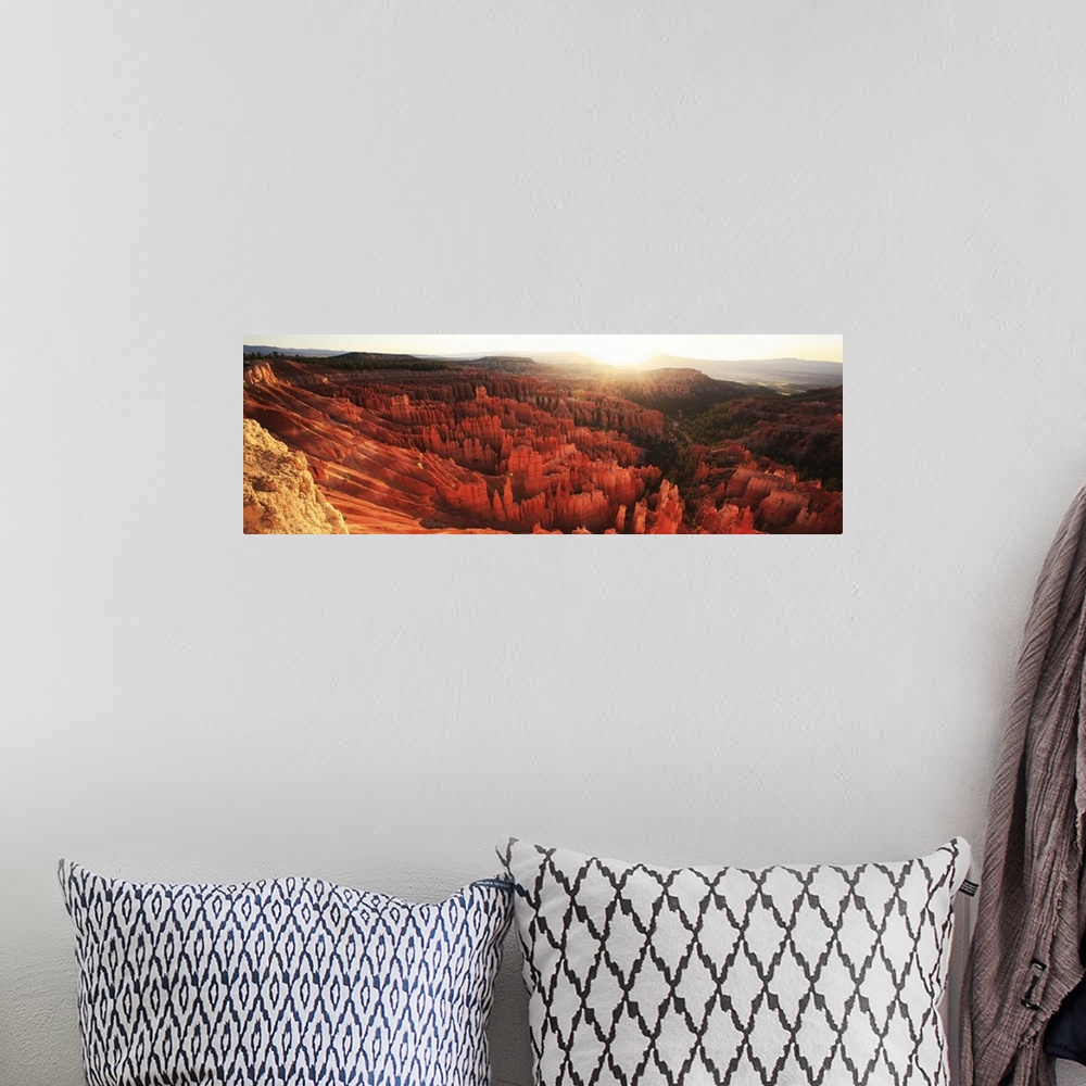 A bohemian room featuring Utah, Bryce Canyon National Park, Panoramic view of Bryce Canyon at sunrise
