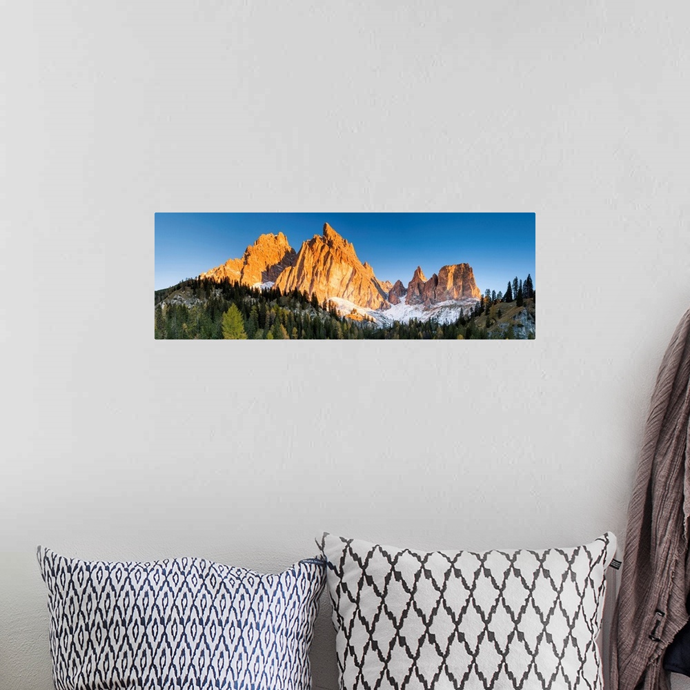 A bohemian room featuring Dawn Light On Mt. Cristallo, Dolomites, South Tyrol, Italy