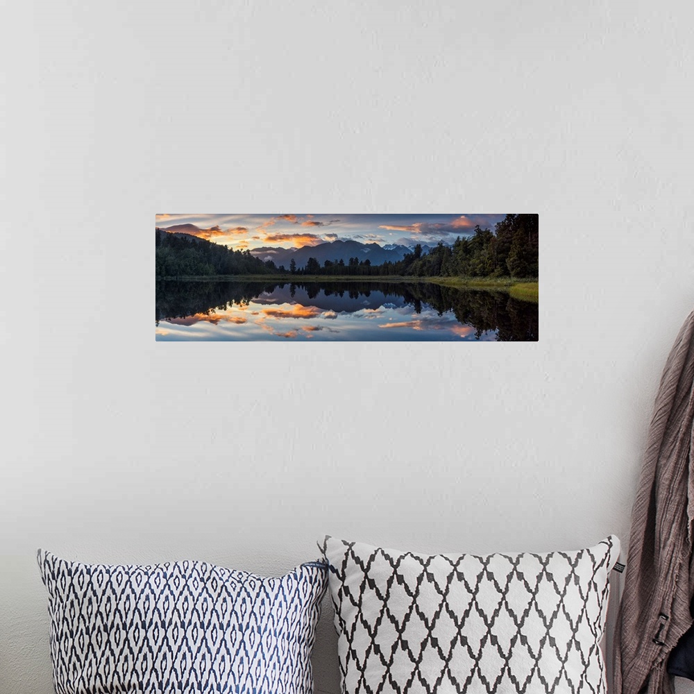 A bohemian room featuring Lake Matheson At Sunrise, New Zealand