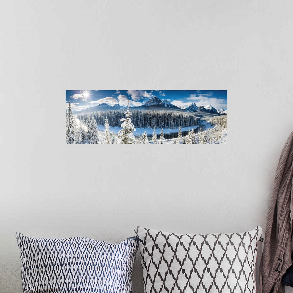 A bohemian room featuring Morant's Curve In Winter, Banff National Park, Alberta, Canada