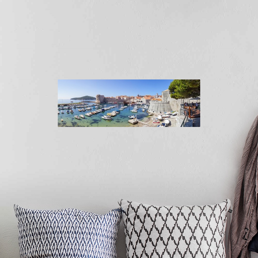A bohemian room featuring Picturesque harbor, Stari Grad (Old Town), Dubrovnik, Dalmatia, Croatia