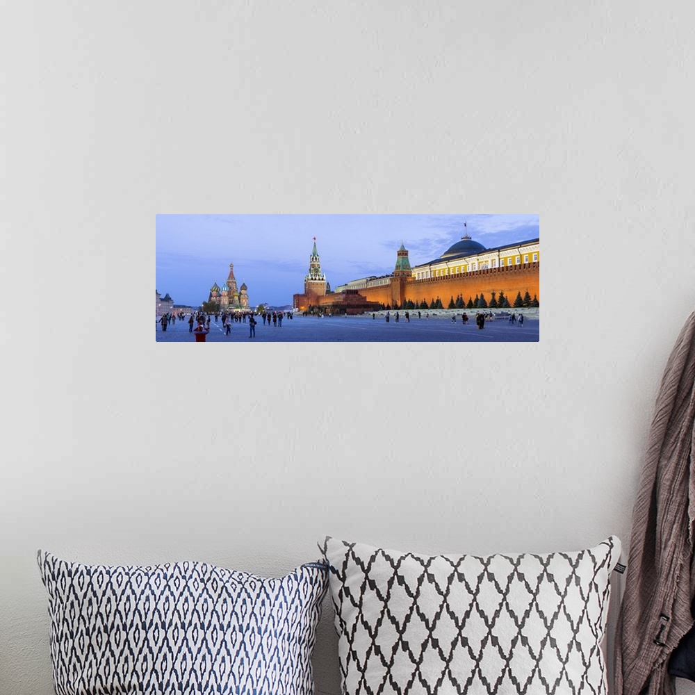 A bohemian room featuring St Basils Cathedral and the Kremlin in Red Square, Moscow, Russia.