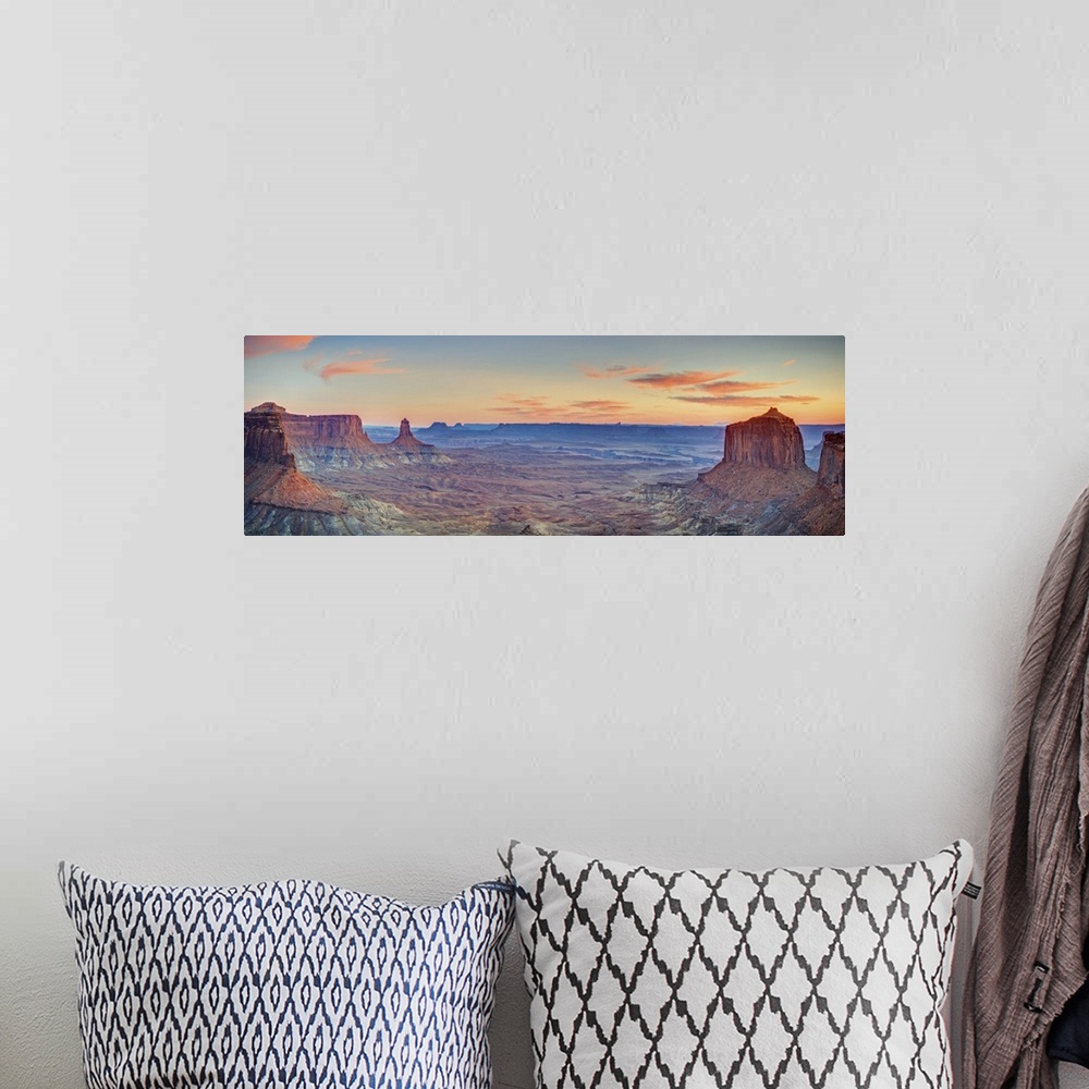 A bohemian room featuring USA, Utah, Canyonlands National Park, Island in the Sky District, View from False Khiva