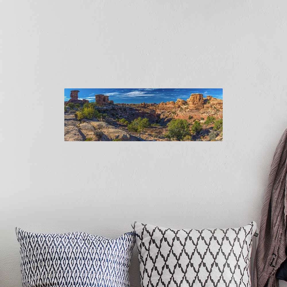 A bohemian room featuring USA, Utah, Canyonlands National Park, The Needles District, Big Spring Canyon Overlook.