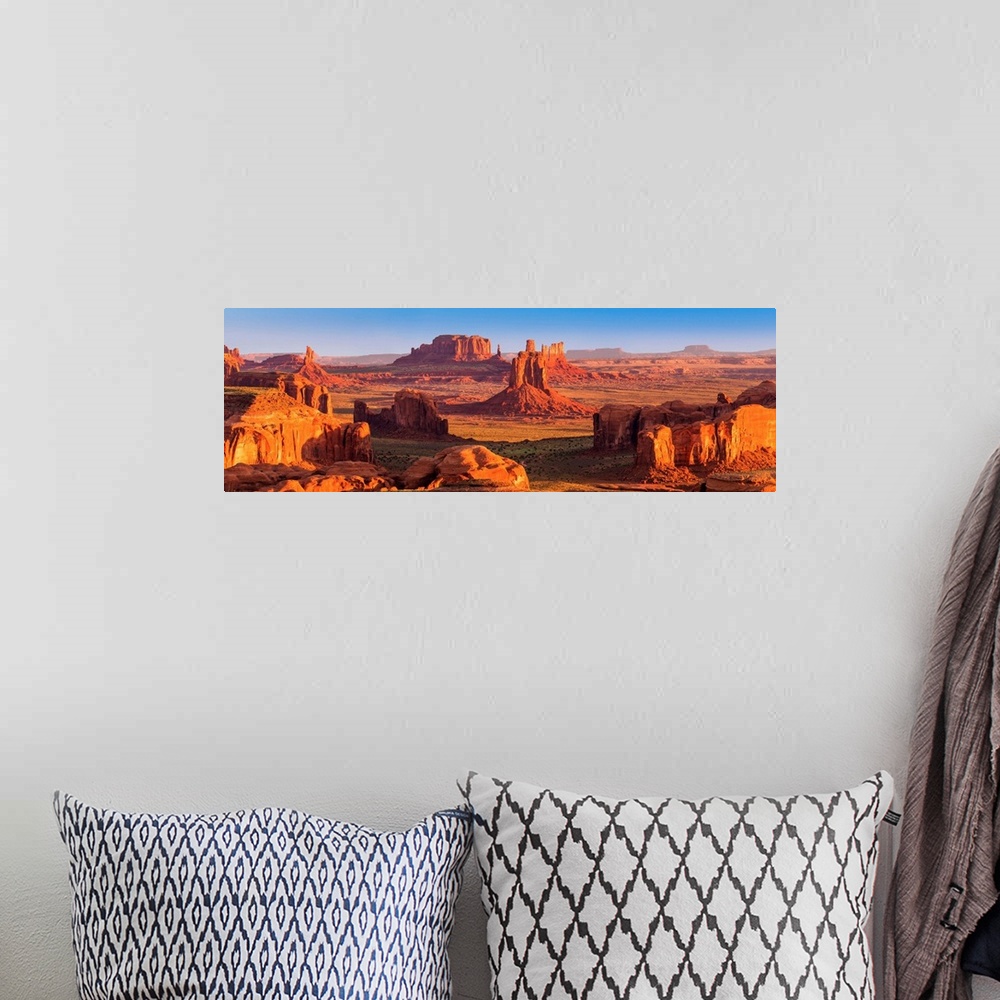 A bohemian room featuring View From Hunt's Mesa, Monument Valley Tribal Park, Arizona, USA