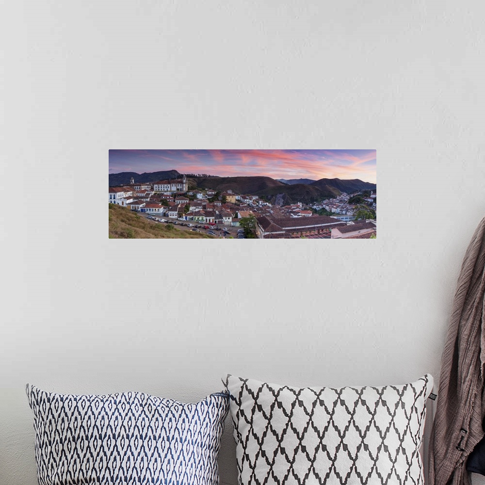 A bohemian room featuring View of Ouro Preto at sunset, Minas Gerais, Brazil