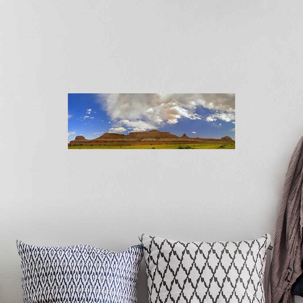 A bohemian room featuring Big Wild Horse Mesa near Goblin Valley, Utah