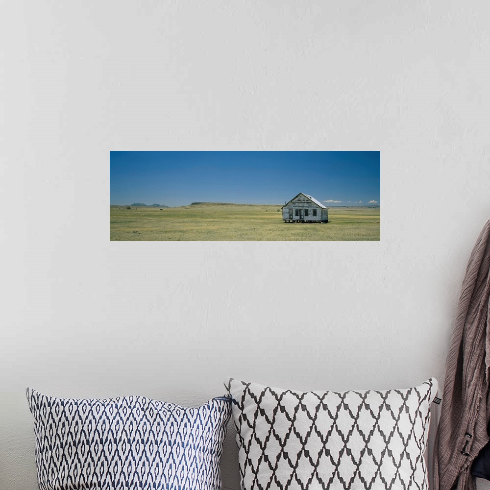 A bohemian room featuring Abandoned house on a landscape, Prairie