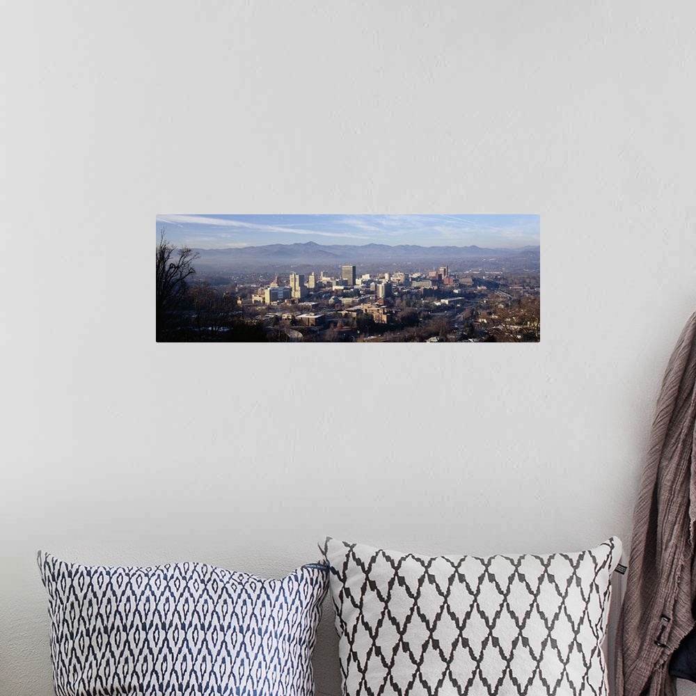 A bohemian room featuring Aerial view of a city, Asheville, Buncombe County, North Carolina