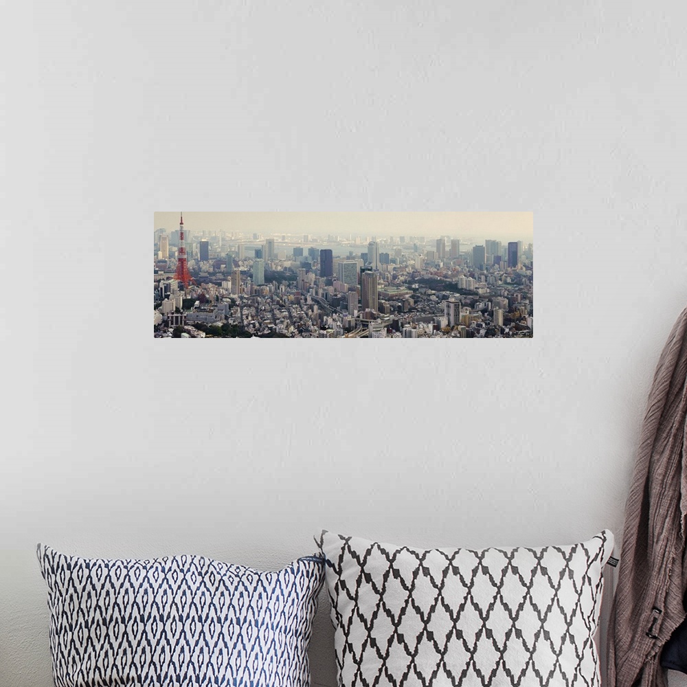 A bohemian room featuring Aerial view of a city, Mori Tower, Roppongi Hills, Tokyo Prefecture, Japan