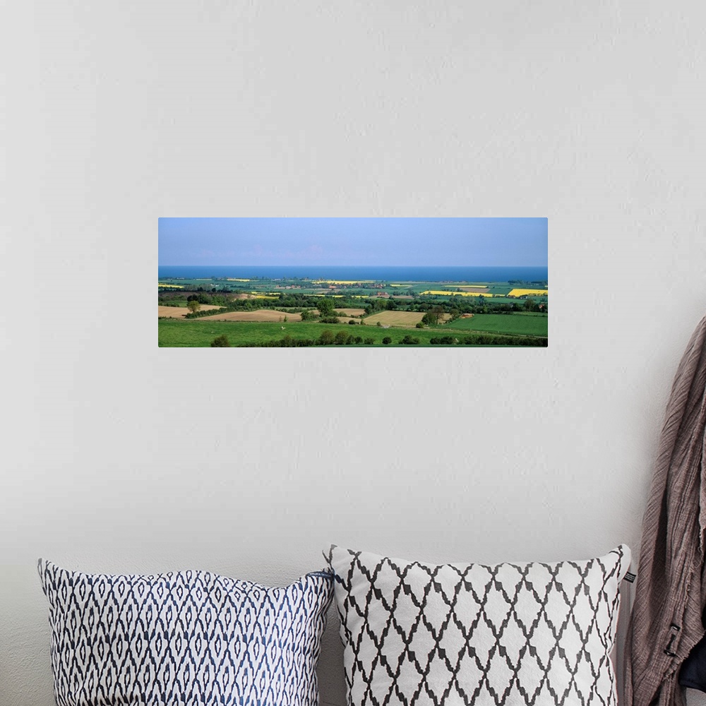 A bohemian room featuring Aerial view of a landscape and quickset hedge, Schleswig-Holstein, Germany