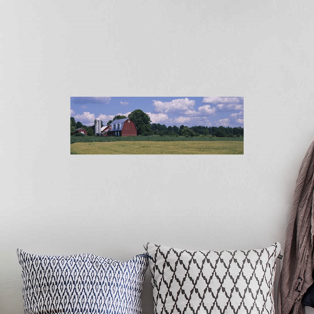 A bohemian room featuring Barn on a landscape, Finger Lakes, Tompkins County, New York State
