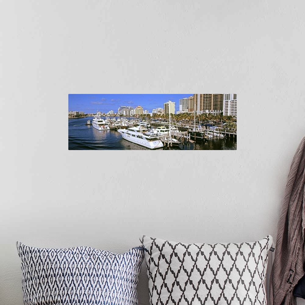 A bohemian room featuring Boats moored at a harbor, Fort Lauderdale, Broward County, Florida