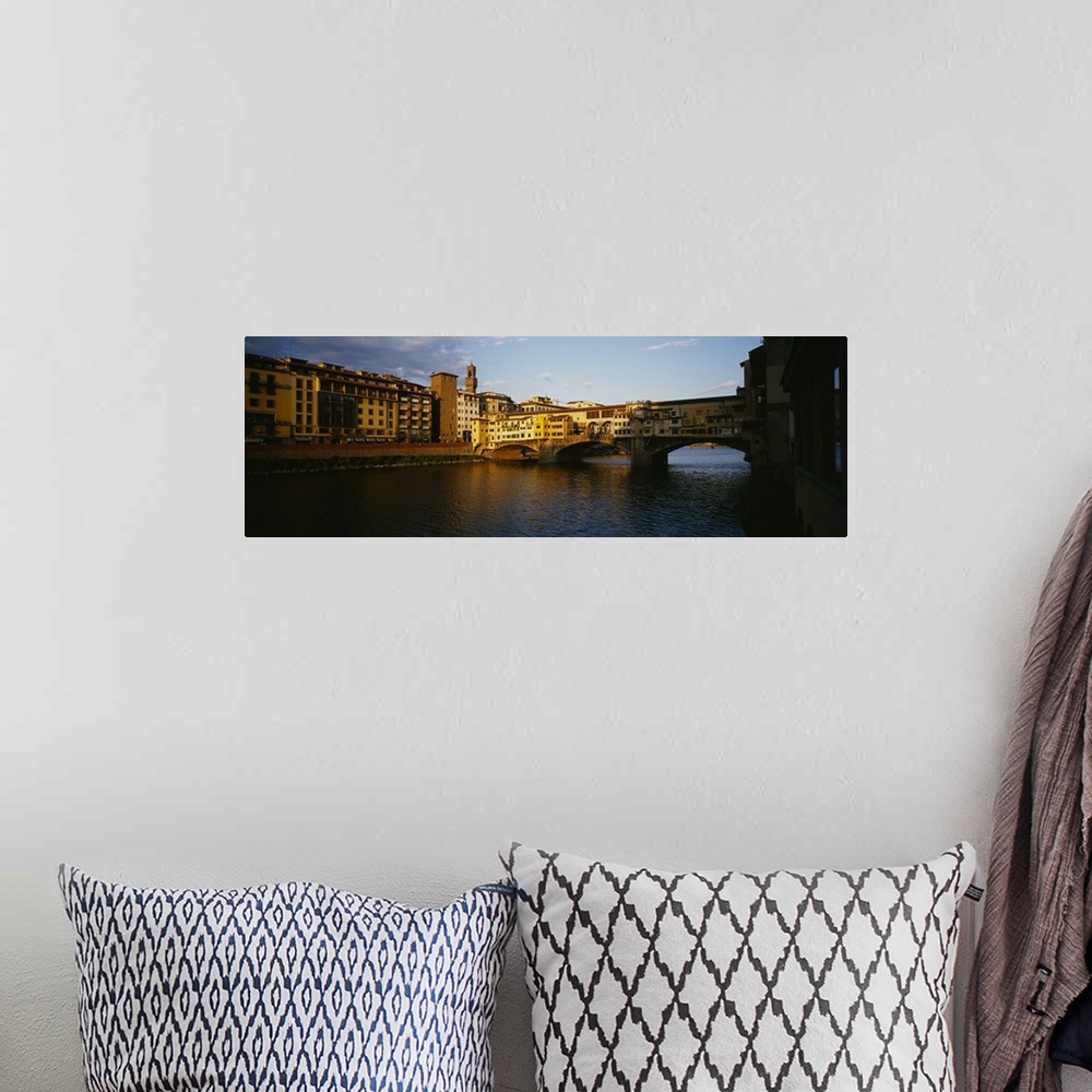 A bohemian room featuring Bridge across a river, Arno River, Ponte Vecchio, Florence, Italy