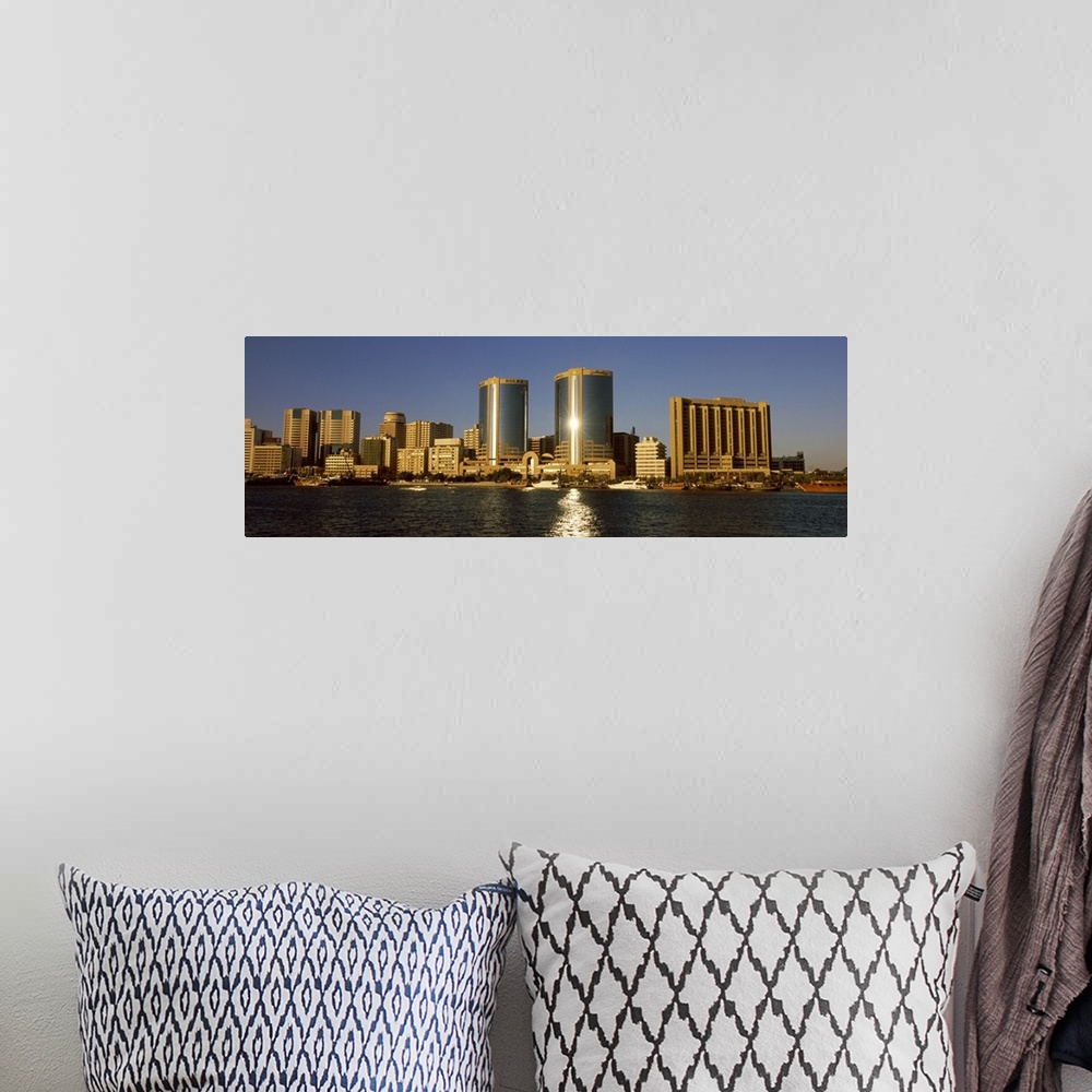 A bohemian room featuring Buildings at the waterfront, National Bank of Dubai, Deira Twin Towers, Deira, Dubai Creek, Dubai...