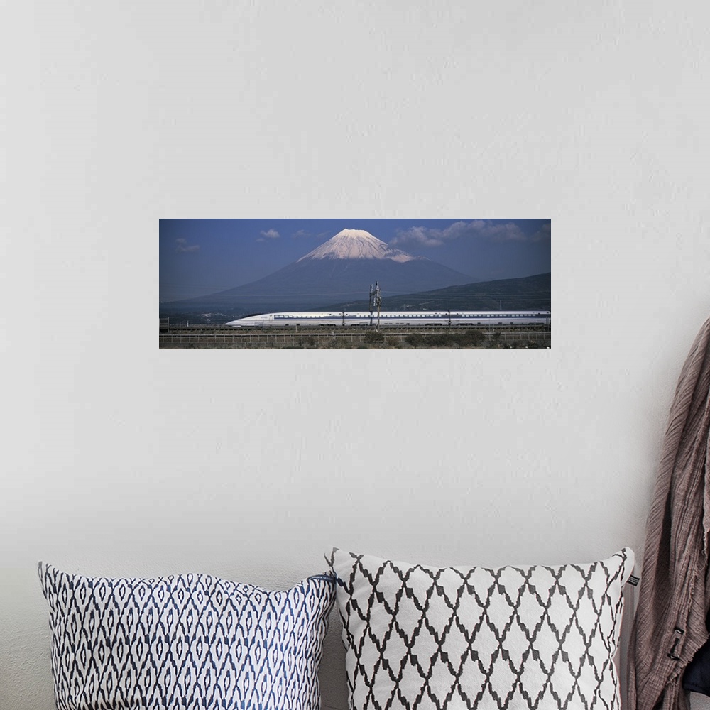 A bohemian room featuring Bullet Train Mount Fuji Japan