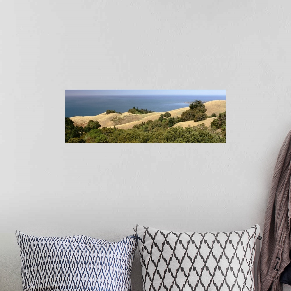 A bohemian room featuring California, Golden Gate National Seashore, High angle view of Pacific Ocean and hills