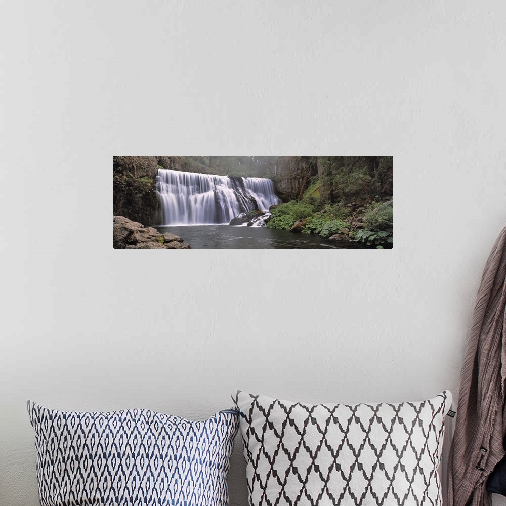 A bohemian room featuring California, Middle Falls of the McCloud River, View of a waterfall in a forest