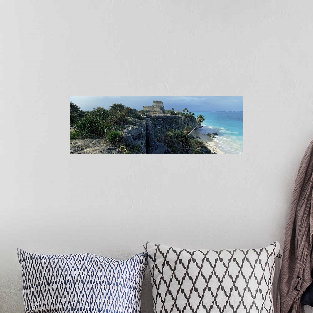 A bohemian room featuring Castle on a cliff, El Castillo, Tulum, Yucatan, Mexico