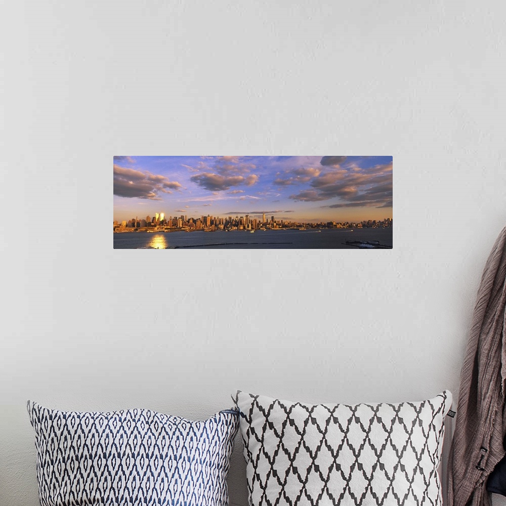 A bohemian room featuring Clouds over a city at sunset, Manhattan, New York City, New York State