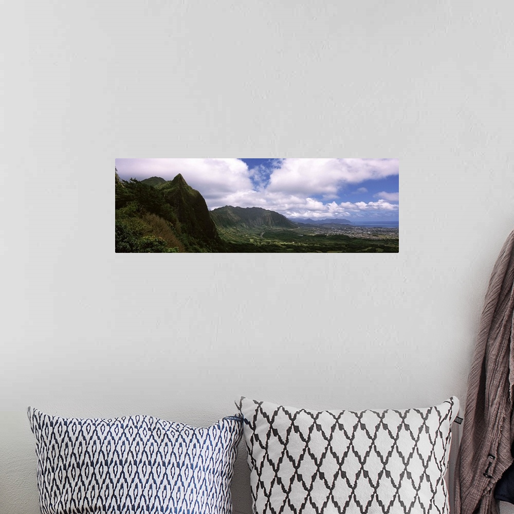 A bohemian room featuring Clouds over a mountain, Kaneohe, Oahu, Hawaii