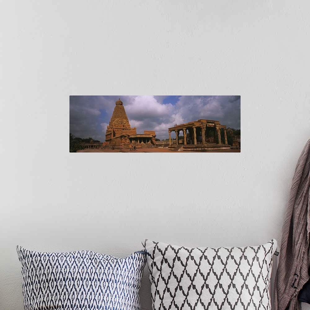 A bohemian room featuring Clouds over a temple, Brihadeeswarar Temple, Thanjavur, Tamil Nadu, India