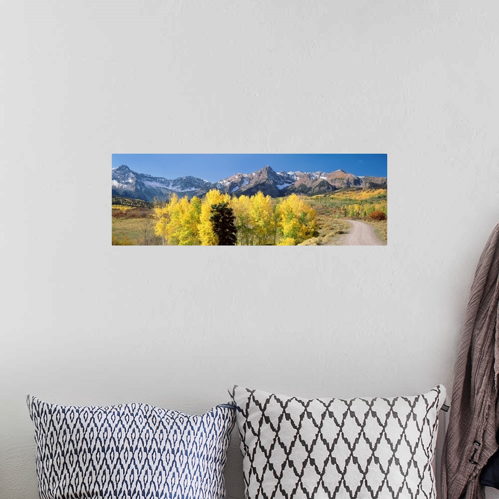 A bohemian room featuring Colorado, San Juan Mountains, Mt Sneffels Range, Dallas-Divide Road