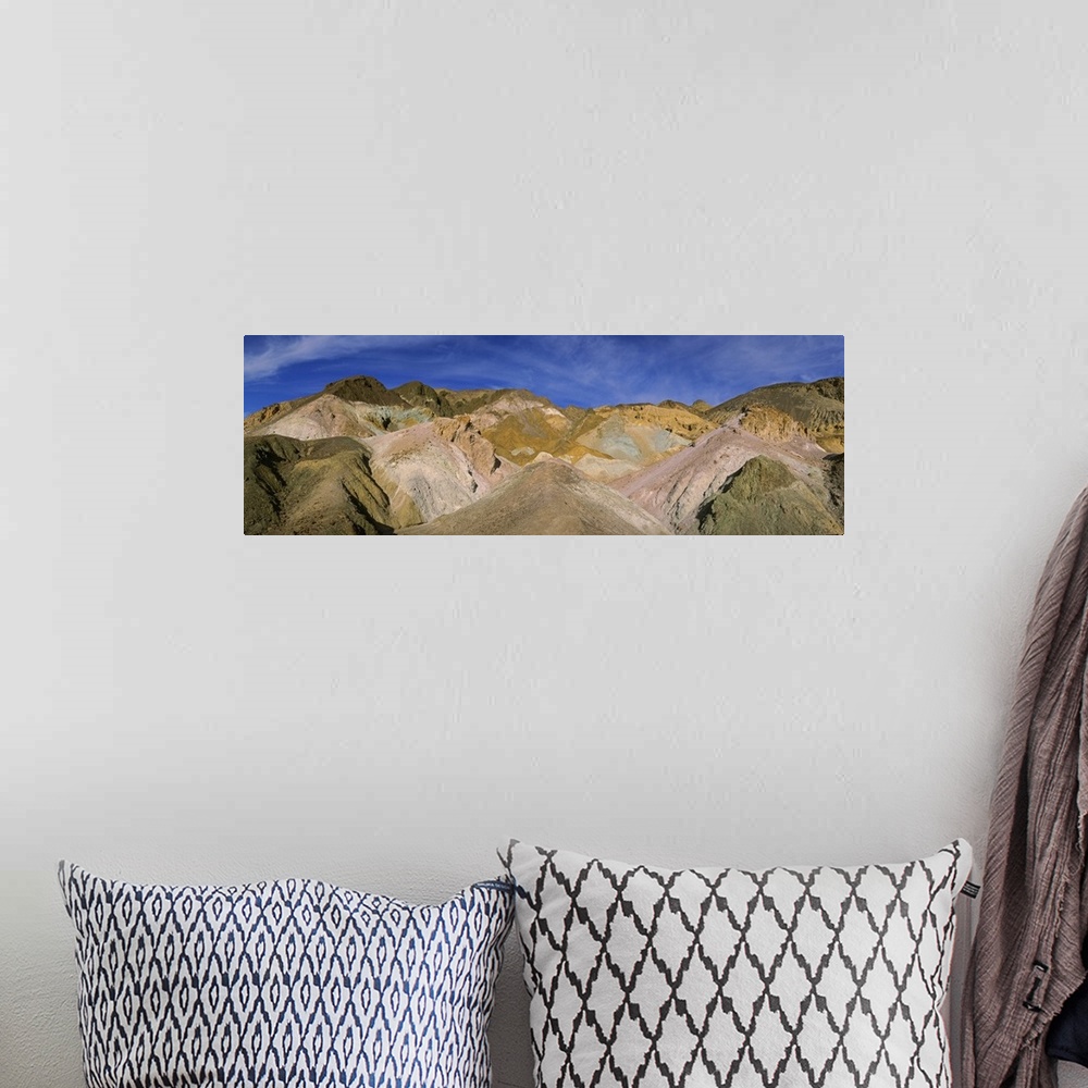 A bohemian room featuring Colorful mountains on a mountain range, Artists Palette, Death Valley National Park, California