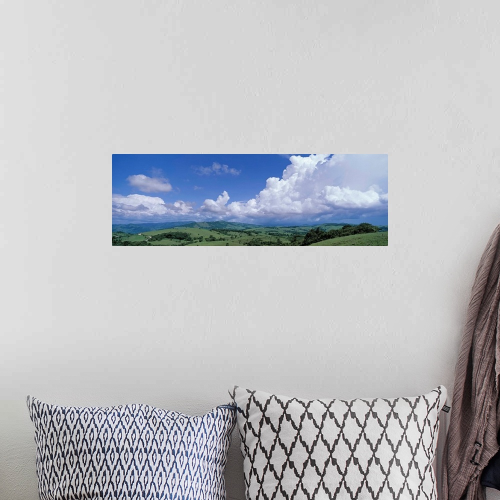 A bohemian room featuring Costa Rica, Puntarenas Province, Aerial view of hilly farmland