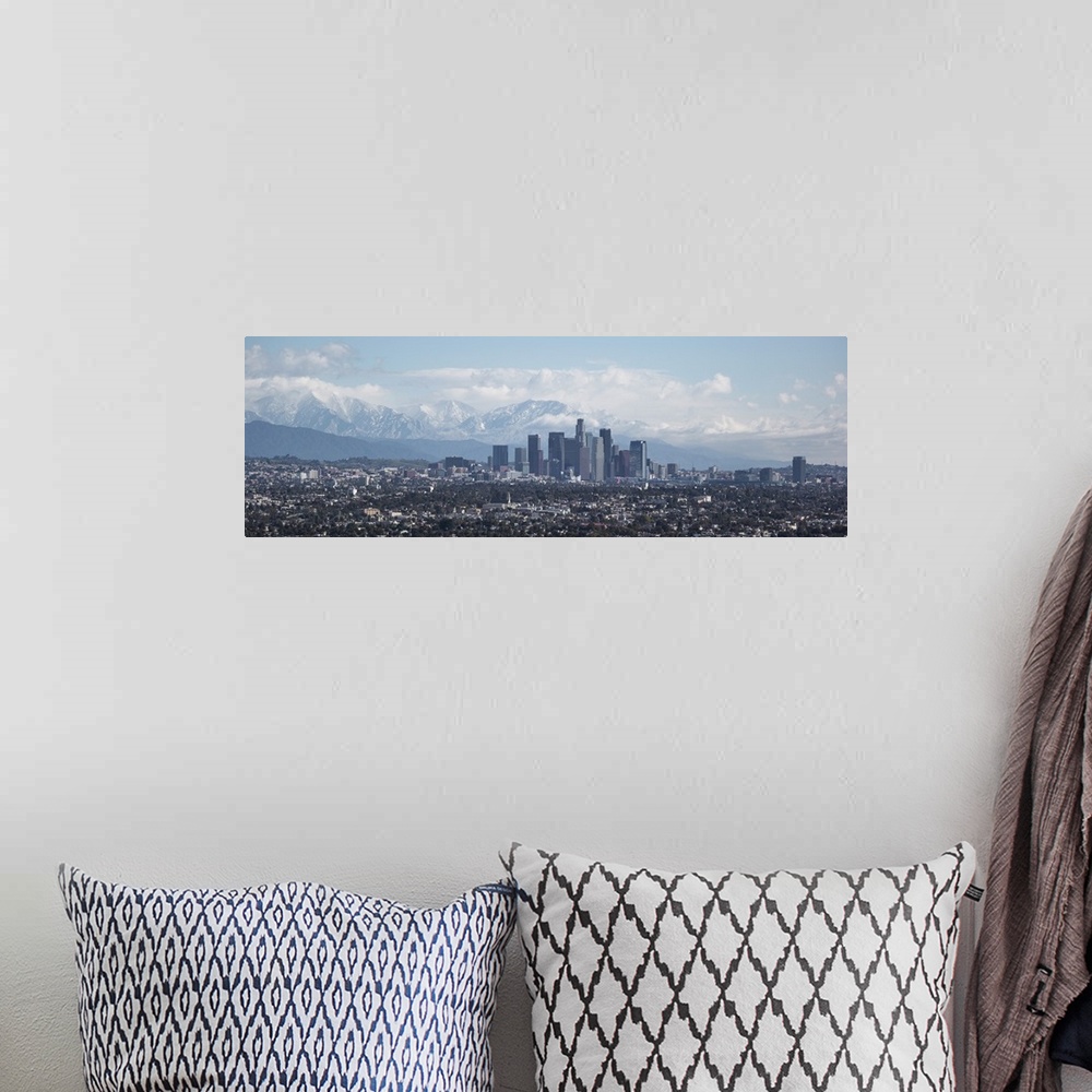 A bohemian room featuring Elevated view of Downtown Los Angeles, Los Angeles, California, USA.