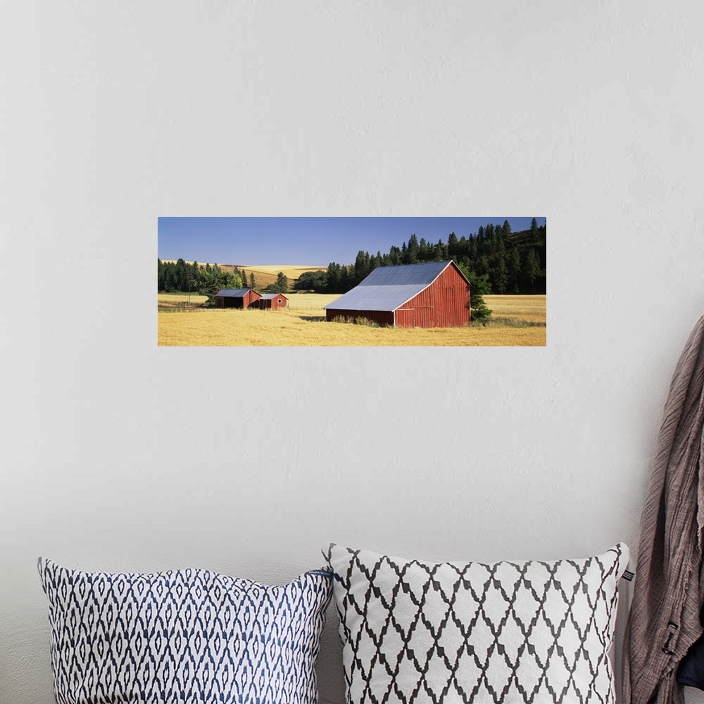A bohemian room featuring Farmhouses in a wheat field, Washington State